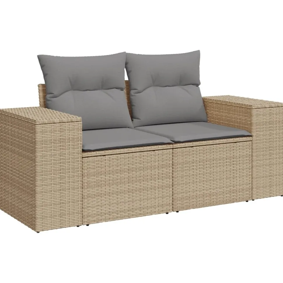 MAISON EXCLUSIVE - Salon de jardin avec coussins 4 pcs beige résine tressée
