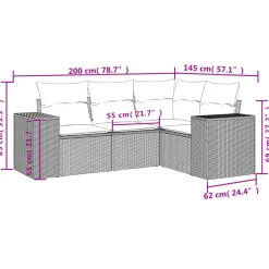 MAISON EXCLUSIVE - Salon de jardin avec coussins 4 pcs beige résine tressée