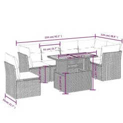 MAISON EXCLUSIVE - Salon de jardin avec coussins 7 pcs beige résine tressée