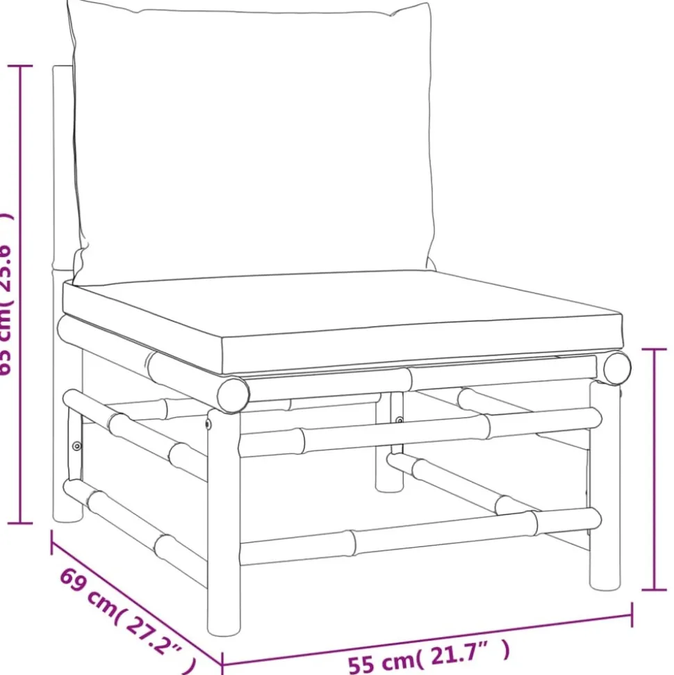 MAISON EXCLUSIVE - Salon de jardin 4 pcs avec coussins taupe bambou