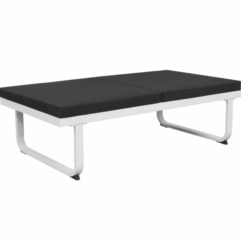 MAISON EXCLUSIVE - Salon de jardin 4 pcs et coussins aluminium noir