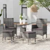 MAISON EXCLUSIVE - Salon de jardin 5 pcs résine tressée gris