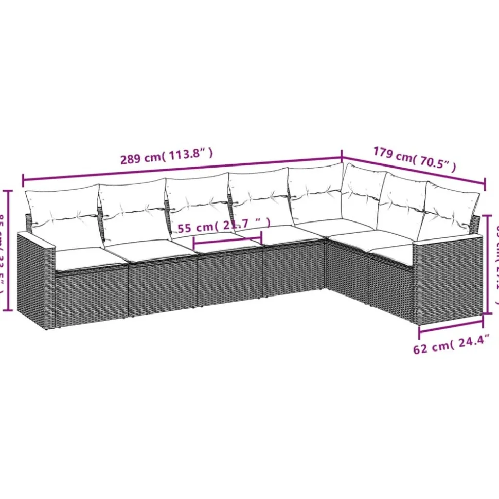 MAISON EXCLUSIVE - Salon de jardin avec coussins 7 pcs beige résine tressée