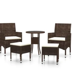 MAISON EXCLUSIVE - Salon de jardin 5 pcs résine tressée marron
