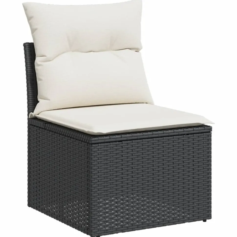 MAISON EXCLUSIVE - Salon de jardin 12 pcs avec coussins noir résine tressée