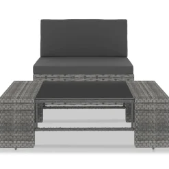 MAISON EXCLUSIVE - Salon de jardin 2 pcs résine tressée gris