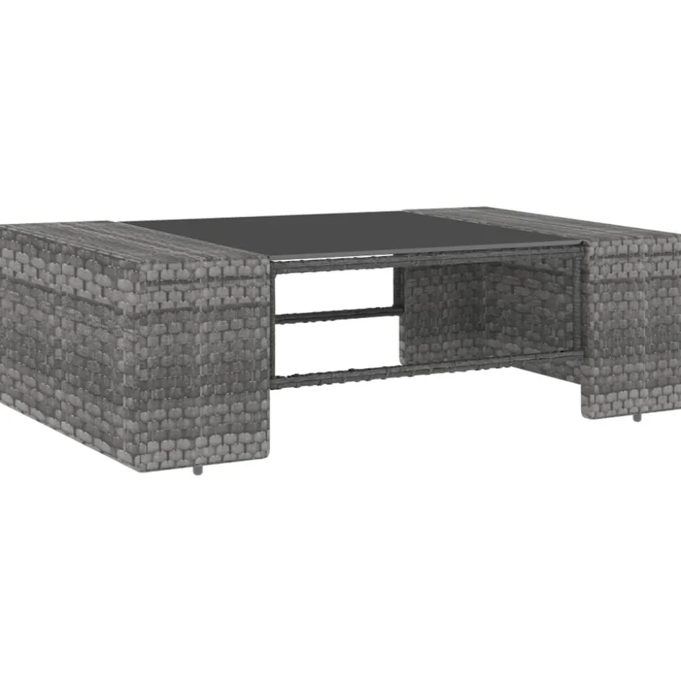 MAISON EXCLUSIVE - Salon de jardin 2 pcs résine tressée gris