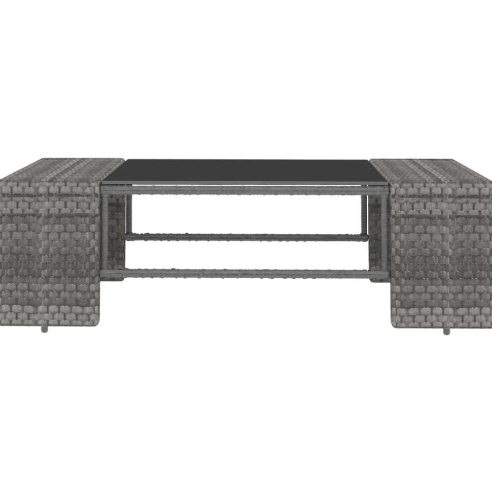 MAISON EXCLUSIVE - Salon de jardin 2 pcs résine tressée gris