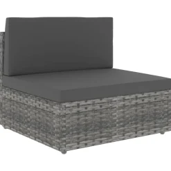 MAISON EXCLUSIVE - Salon de jardin 2 pcs résine tressée gris