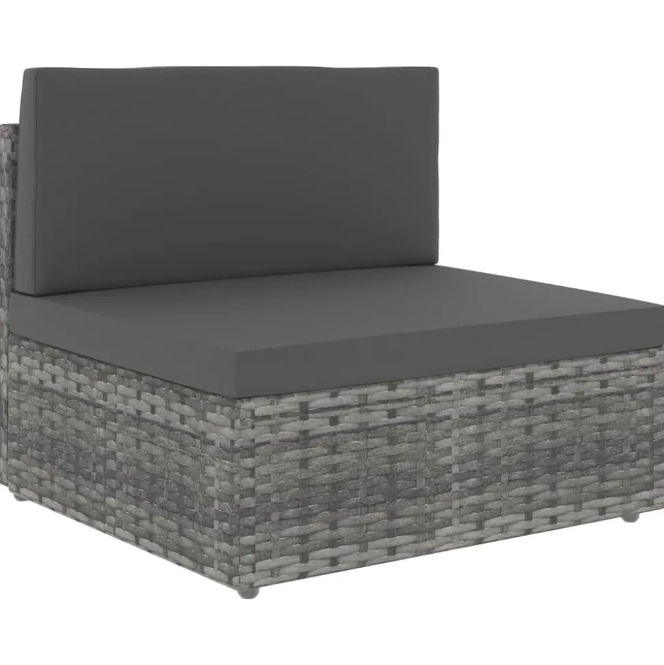 MAISON EXCLUSIVE - Salon de jardin 2 pcs résine tressée gris
