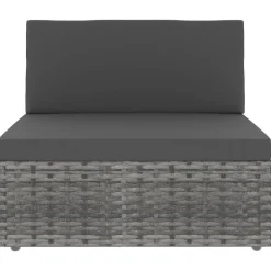 MAISON EXCLUSIVE - Salon de jardin 2 pcs résine tressée gris