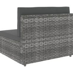 MAISON EXCLUSIVE - Salon de jardin 2 pcs résine tressée gris