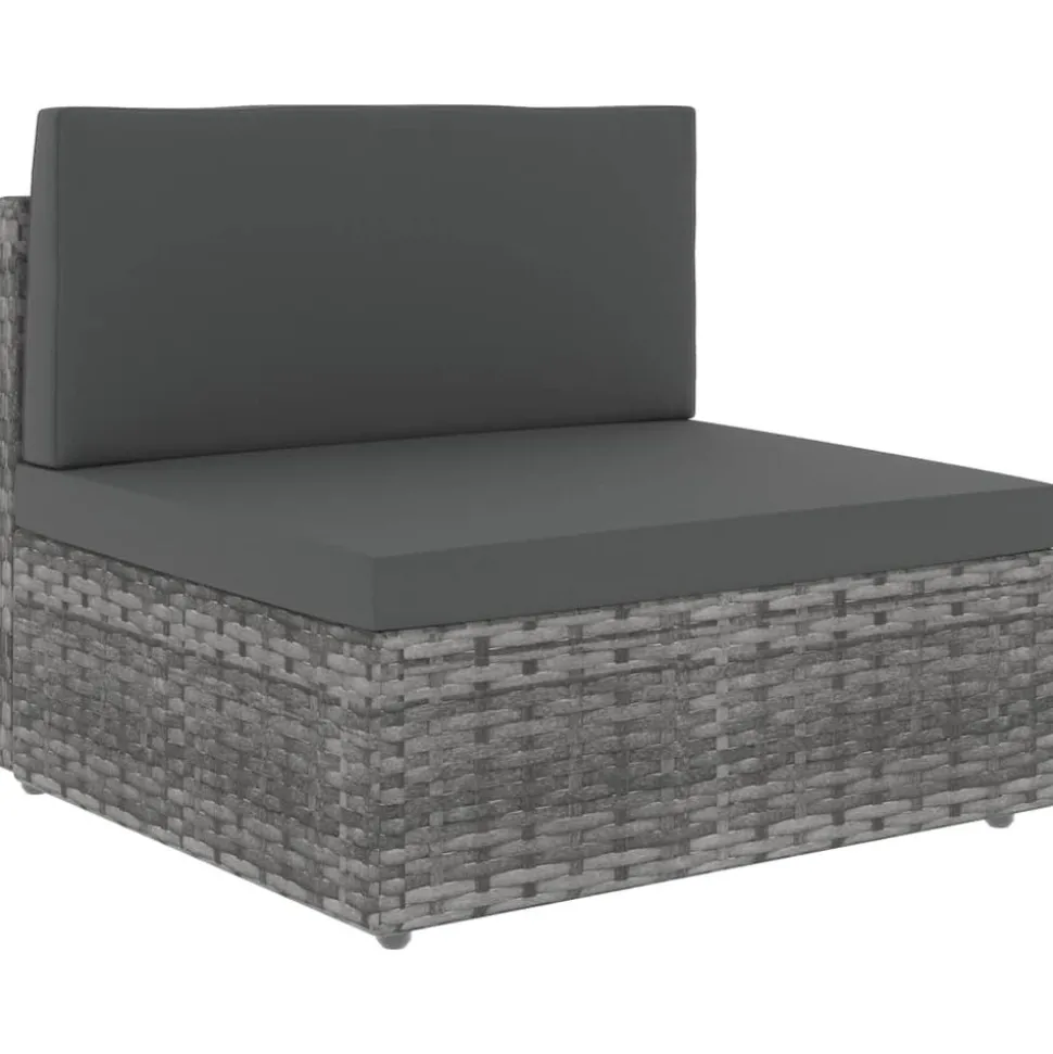 MAISON EXCLUSIVE - Salon de jardin 4 pcs résine tressée gris