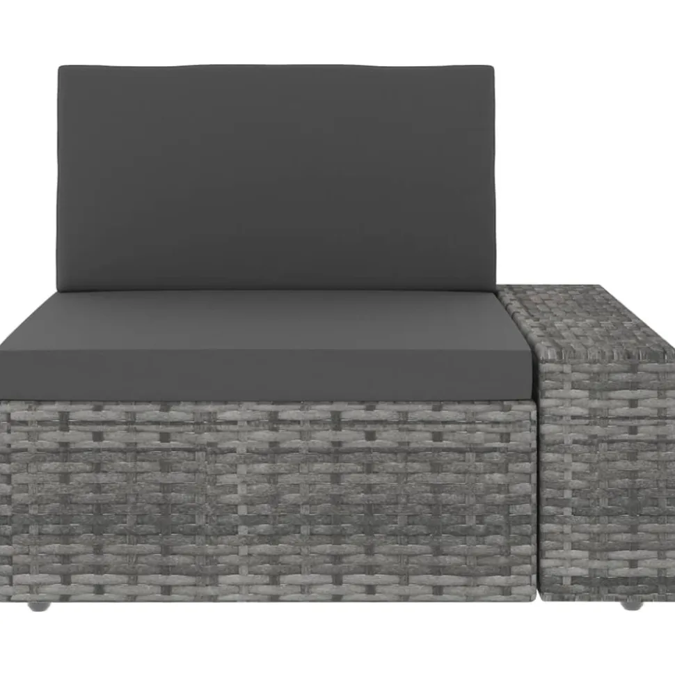 MAISON EXCLUSIVE - Salon de jardin 4 pcs résine tressée gris
