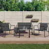 MAISON EXCLUSIVE - Salon de jardin avec coussins 4 pcs anthracite acier
