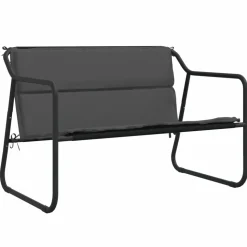 MAISON EXCLUSIVE - Salon de jardin avec coussins 4 pcs anthracite acier