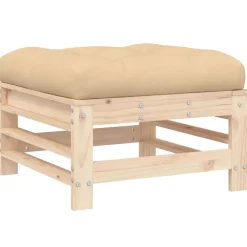 MAISON EXCLUSIVE - Salon de jardin 5 pcs avec coussins bois massif