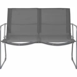 MAISON EXCLUSIVE - Salon de jardin 4 pcs tissu et acier gris