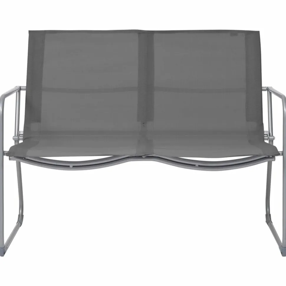 MAISON EXCLUSIVE - Salon de jardin 4 pcs tissu et acier gris