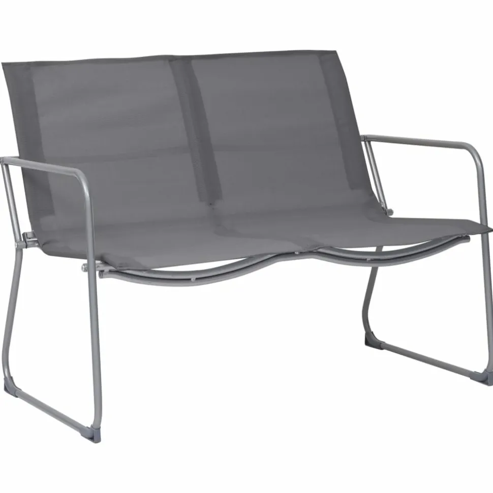 MAISON EXCLUSIVE - Salon de jardin 4 pcs tissu et acier gris