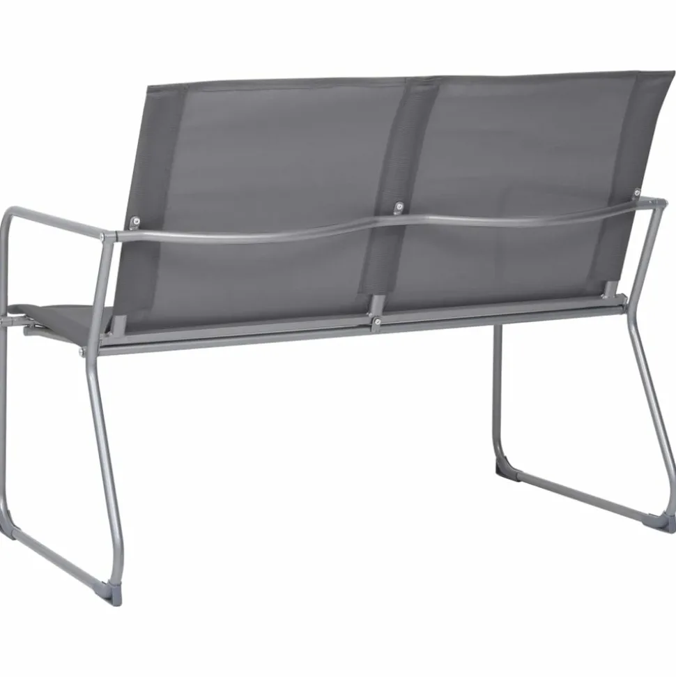 MAISON EXCLUSIVE - Salon de jardin 4 pcs tissu et acier gris