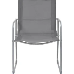 MAISON EXCLUSIVE - Salon de jardin 4 pcs tissu et acier gris