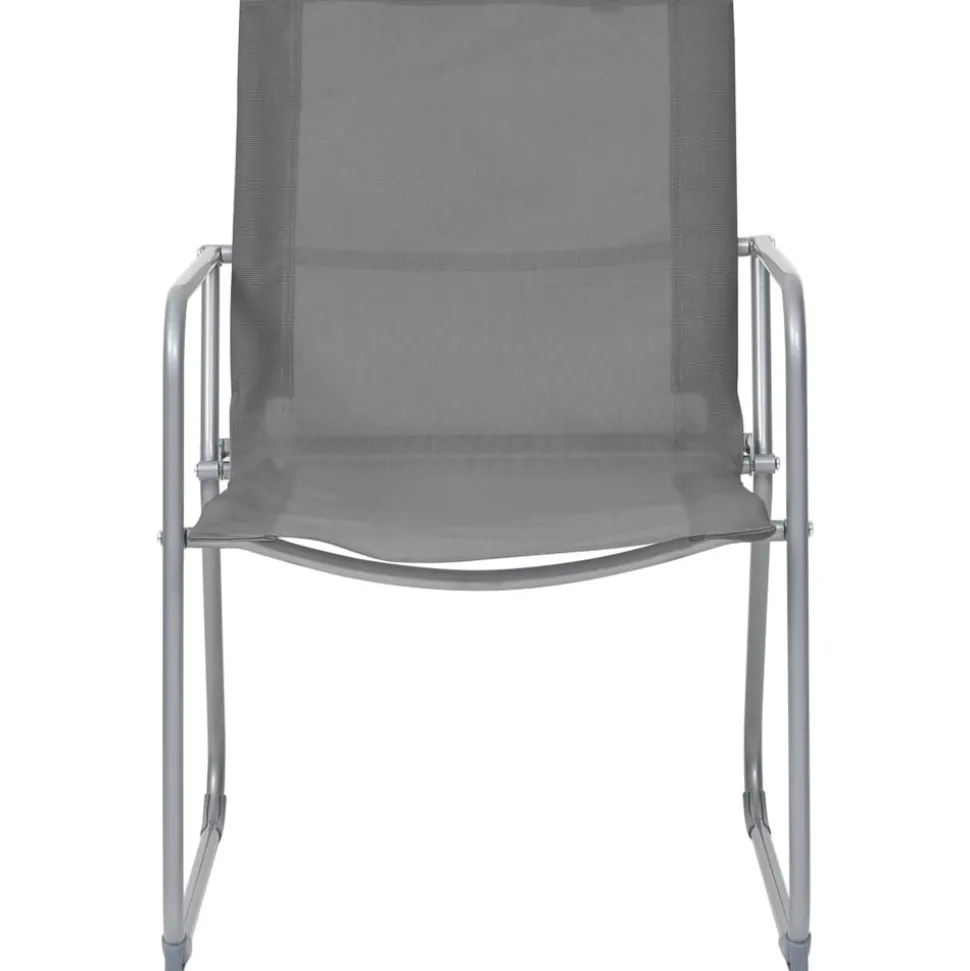 MAISON EXCLUSIVE - Salon de jardin 4 pcs tissu et acier gris