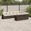 MAISON EXCLUSIVE - Salon de jardin 10 pcs avec coussins marron résine tressée
