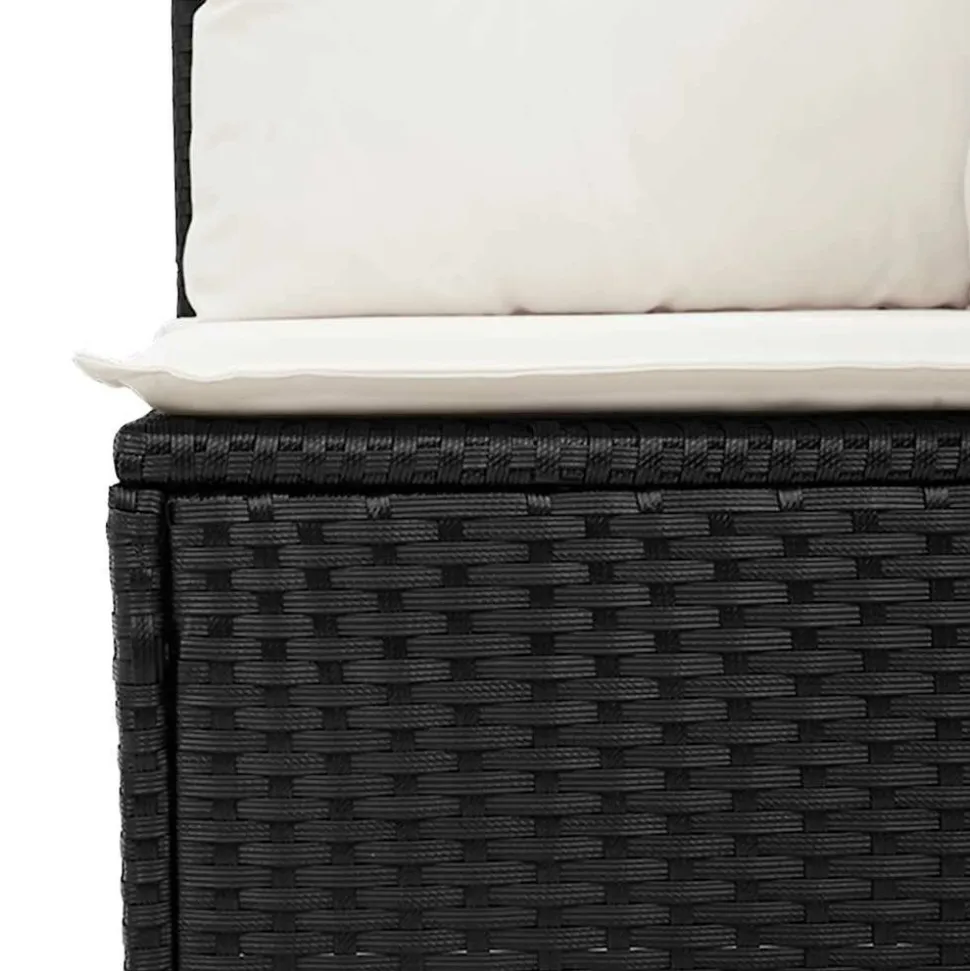 MAISON EXCLUSIVE - Salon de jardin 7 pcs avec coussins noir résine tressée