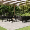 MAISON EXCLUSIVE - Salon de jardin 9 pcs avec coussins aluminium anthracite