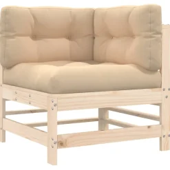 MAISON EXCLUSIVE - Salon de jardin 10 pcs avec coussins bois massif