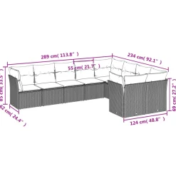 MAISON EXCLUSIVE - Salon de jardin avec coussins 9 pcs beige résine tressée