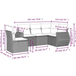 MAISON EXCLUSIVE - Salon de jardin avec coussins 5 pcs beige résine tressée