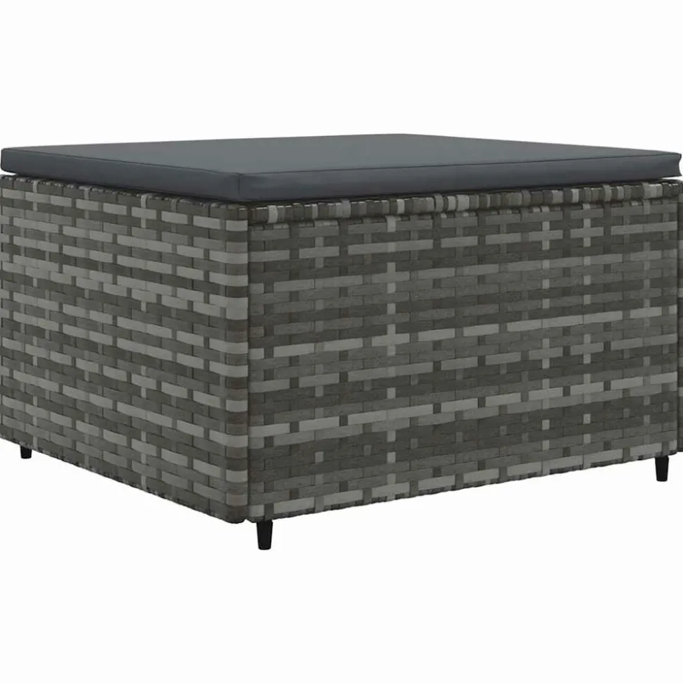 MAISON EXCLUSIVE - Salon de jardin 8 pcs avec coussins gris résine tressée