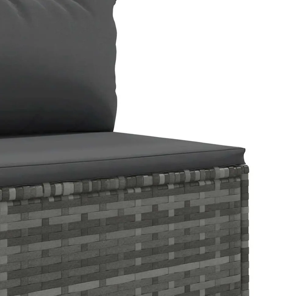 MAISON EXCLUSIVE - Salon de jardin 8 pcs avec coussins gris résine tressée