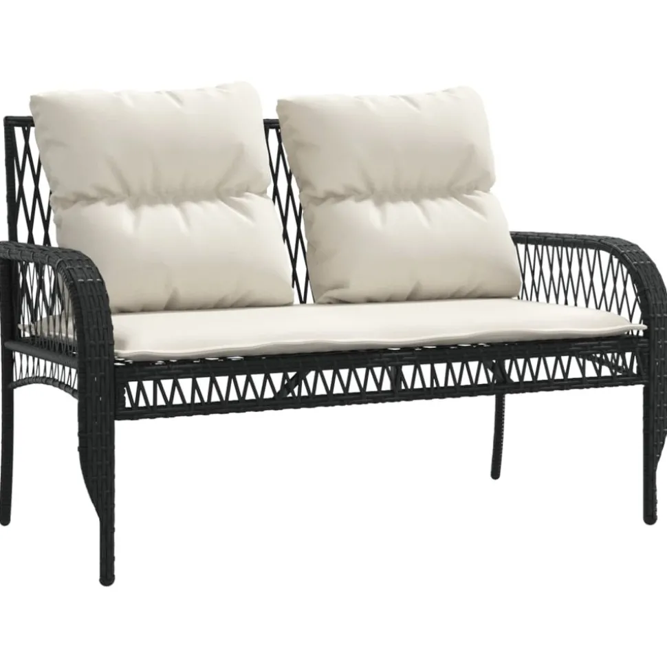MAISON EXCLUSIVE - Salon de jardin 4 pcs avec coussins noir résine tressée