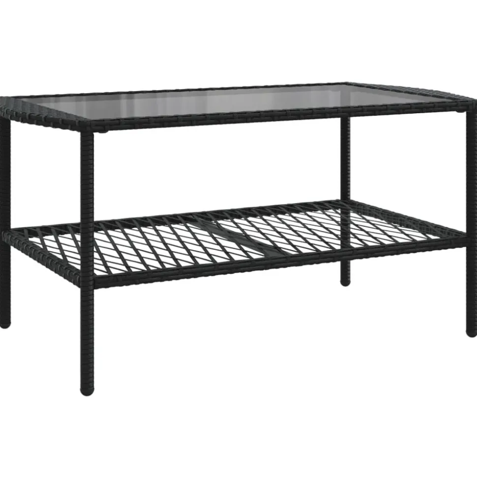 MAISON EXCLUSIVE - Salon de jardin 4 pcs avec coussins noir résine tressée