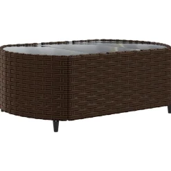 MAISON EXCLUSIVE - Salon de jardin avec coussins 6 pcs marron résine tressée