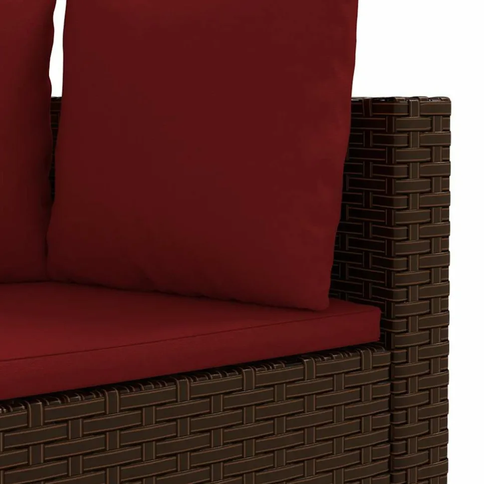 MAISON EXCLUSIVE - Salon de jardin avec coussins 6 pcs marron résine tressée