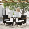 MAISON EXCLUSIVE - Salon de jardin 5 pcs résine tressée noir