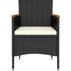 MAISON EXCLUSIVE - Salon de jardin 5 pcs résine tressée noir