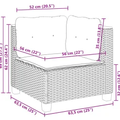 MAISON EXCLUSIVE - Salon de jardin avec coussins 10 pcs gris résine tressée