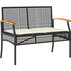 MAISON EXCLUSIVE - Salon de jardin 4 pcs avec coussins noir résine tressée
