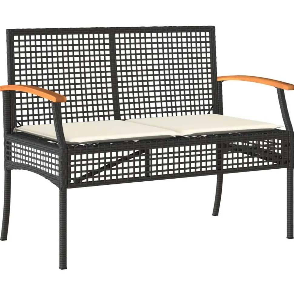 MAISON EXCLUSIVE - Salon de jardin 4 pcs avec coussins noir résine tressée