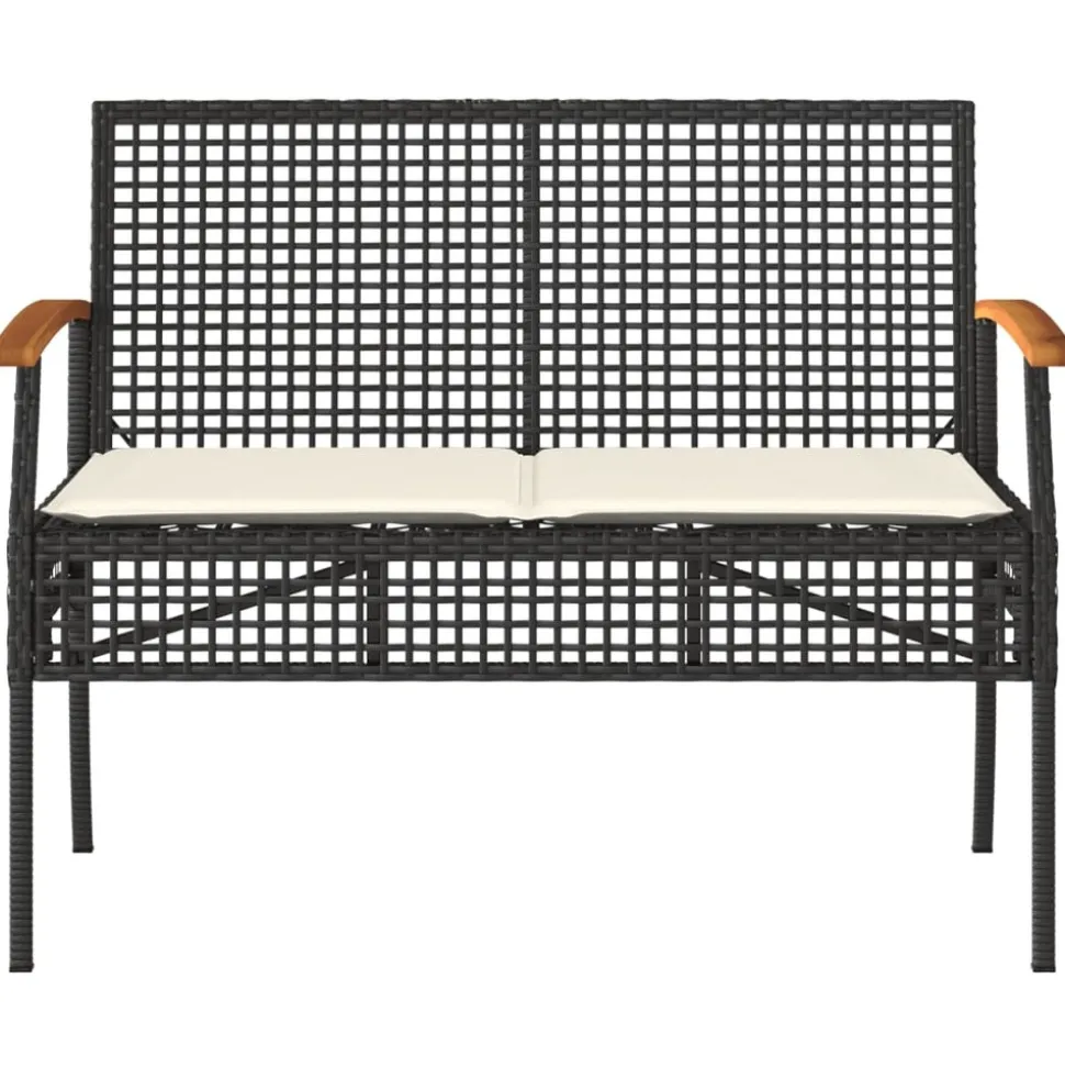 MAISON EXCLUSIVE - Salon de jardin 4 pcs avec coussins noir résine tressée