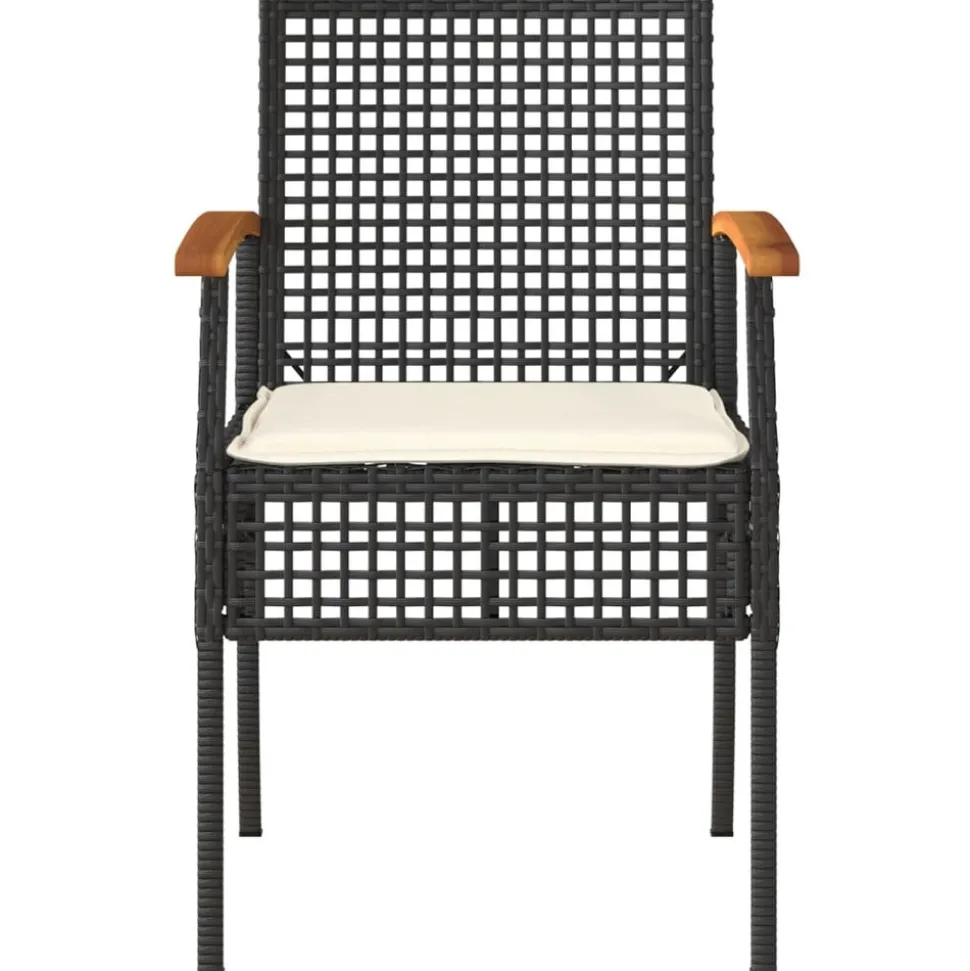 MAISON EXCLUSIVE - Salon de jardin 4 pcs avec coussins noir résine tressée