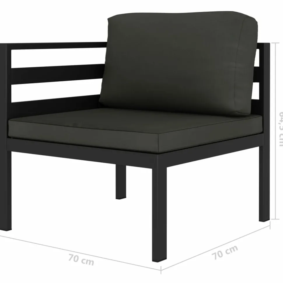 MAISON EXCLUSIVE - Salon de jardin 5 pcs avec coussins aluminium anthracite