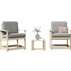 MAISON EXCLUSIVE - Salon de jardin 3 pcs bois massif de pin