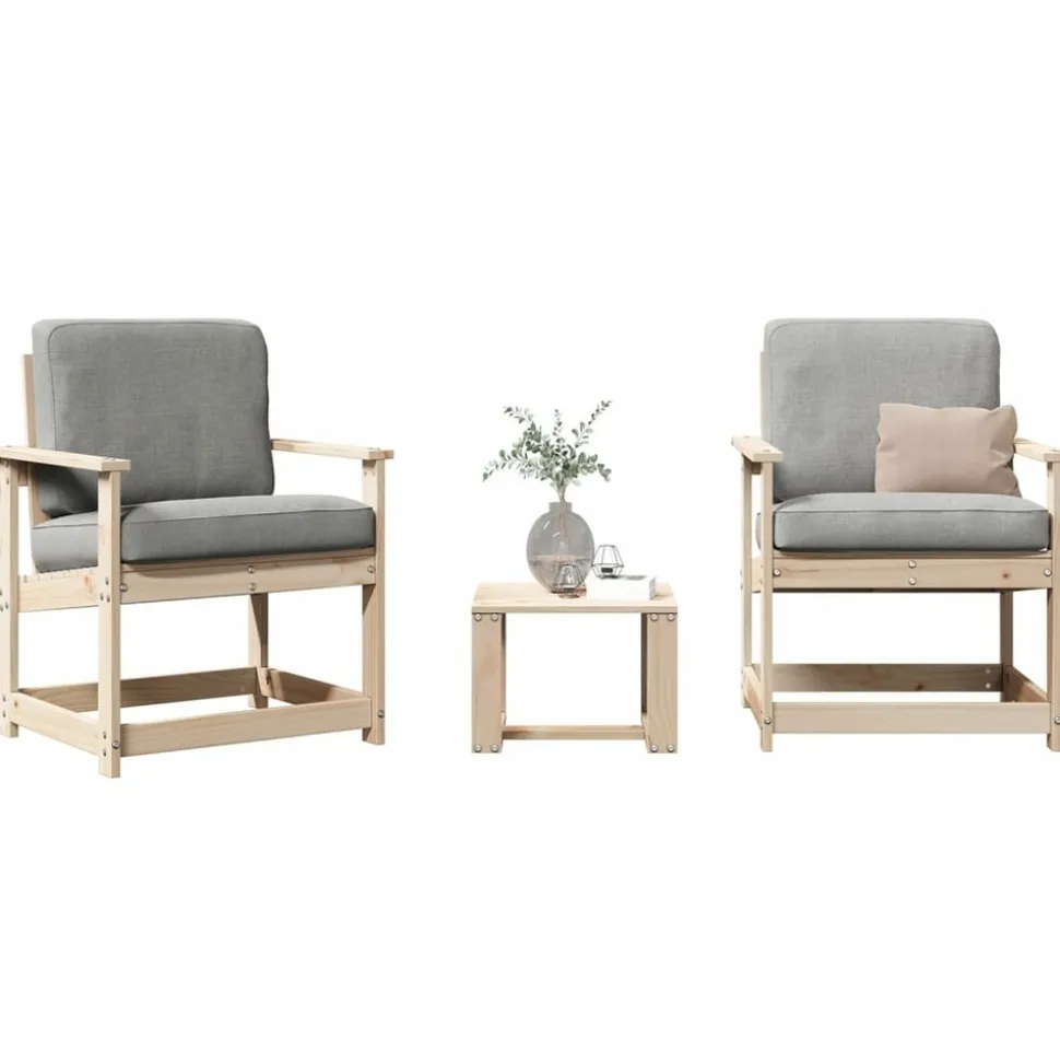 MAISON EXCLUSIVE - Salon de jardin 3 pcs bois massif de pin