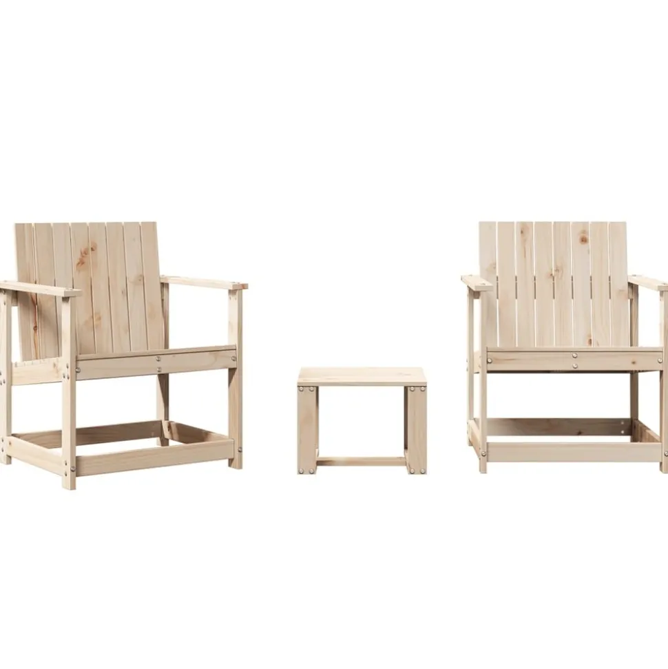 MAISON EXCLUSIVE - Salon de jardin 3 pcs bois massif de pin